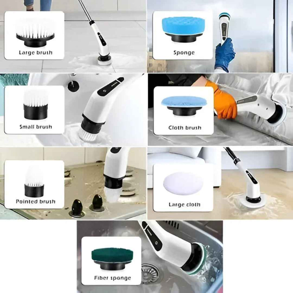The Whimsify Store Cordless Electric Spin Scrubber - 9-in-1 Deep Cleaning Tool for Ultimate Convenience