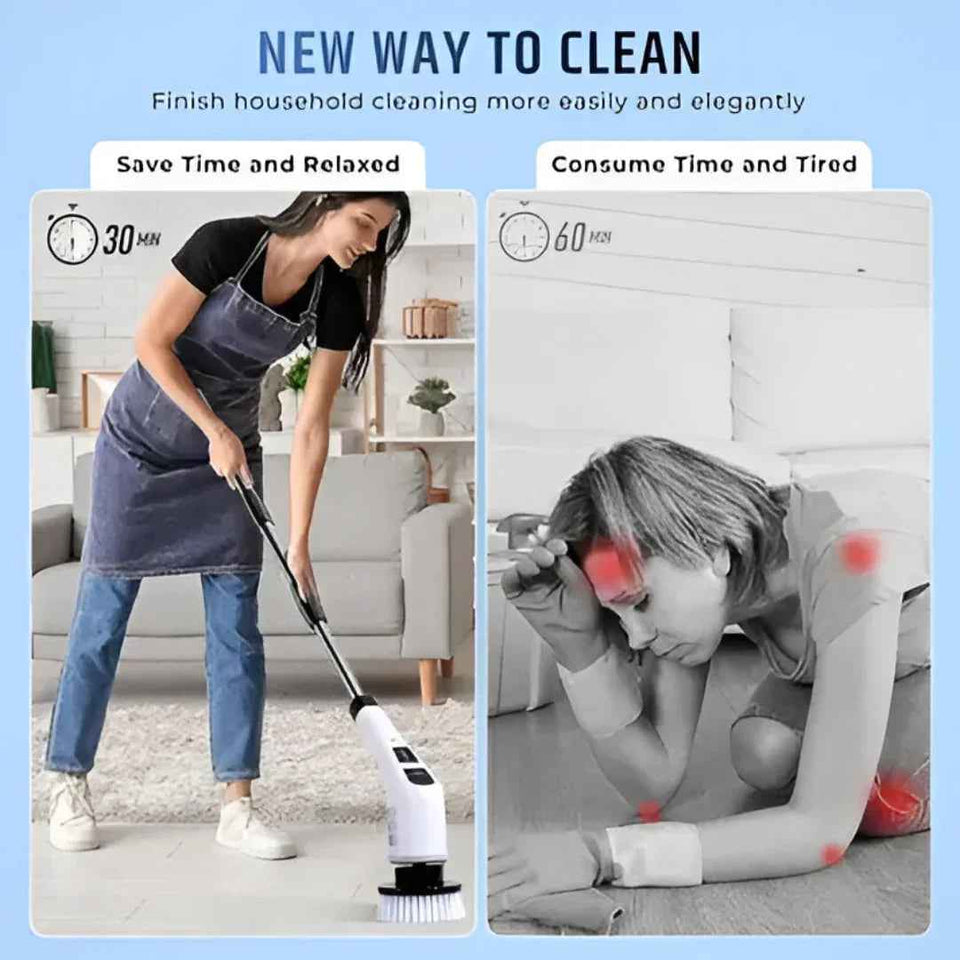 The Whimsify Store Cordless Electric Spin Scrubber - 9-in-1 Deep Cleaning Tool for Ultimate Convenience
