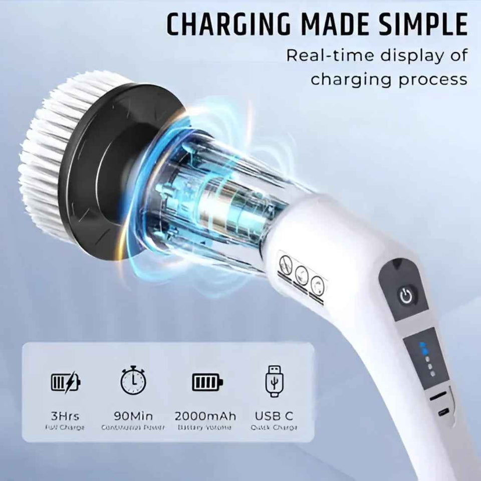 The Whimsify Store Cordless Electric Spin Scrubber - 9-in-1 Deep Cleaning Tool for Ultimate Convenience