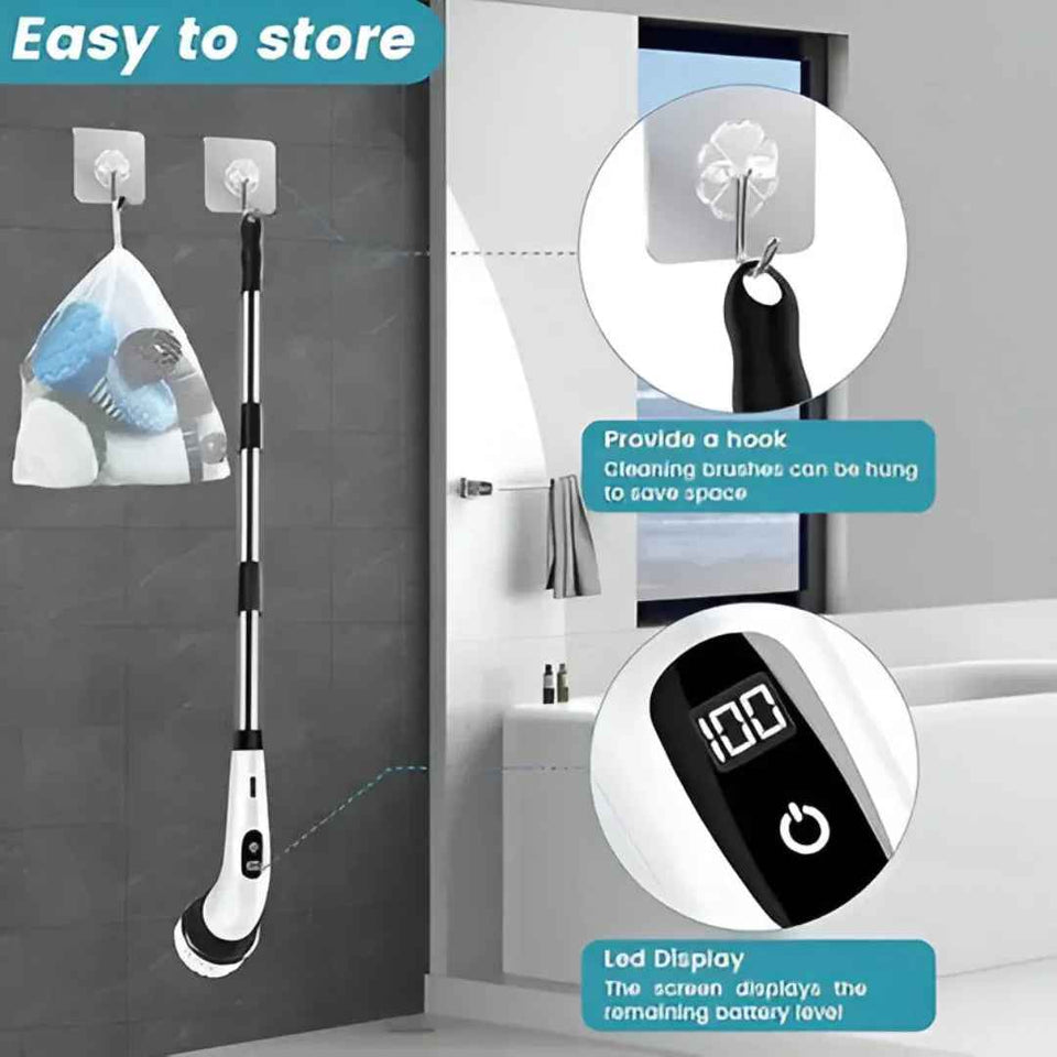 The Whimsify Store Cordless Electric Spin Scrubber - 9-in-1 Deep Cleaning Tool for Ultimate Convenience