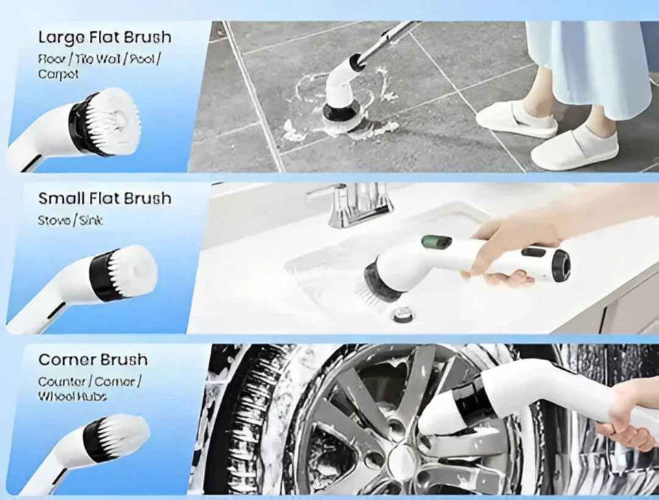 The Whimsify Store Cordless Electric Spin Scrubber - 9-in-1 Deep Cleaning Tool for Ultimate Convenience