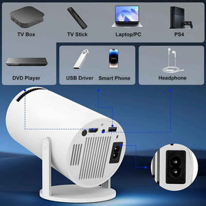 The Whimsify Store Ultra HD Mini Projector - Portable 4K Home Cinema for Stunning Visuals