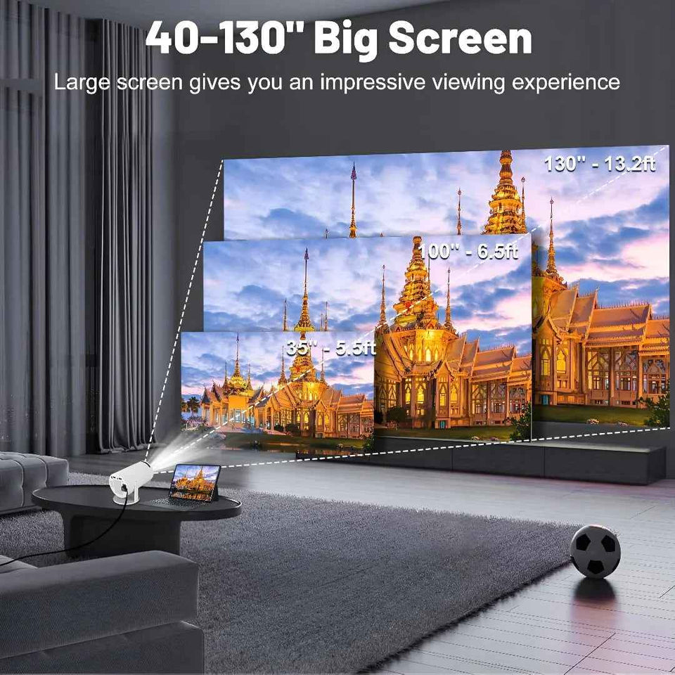 The Whimsify Store Ultra HD Mini Projector - Portable 4K Home Cinema for Stunning Visuals