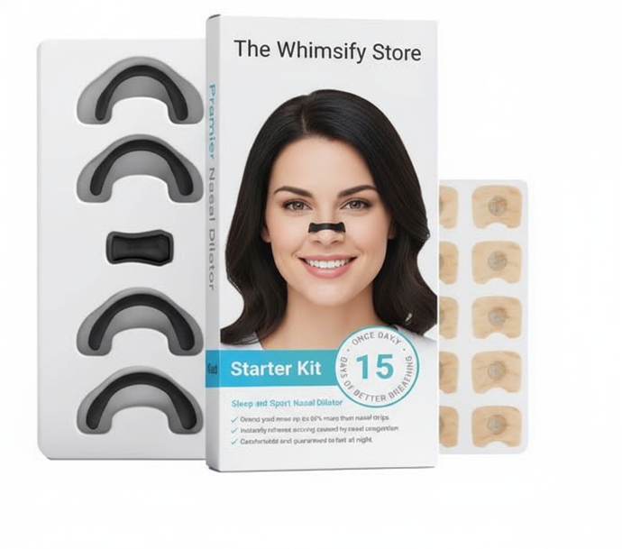 The Whimsify Store Magnetic Nasal Strips - Reusable Anti-Snoring Nose Clip for Better Breathing, Sleep & Athletic Performance - Pack of 15