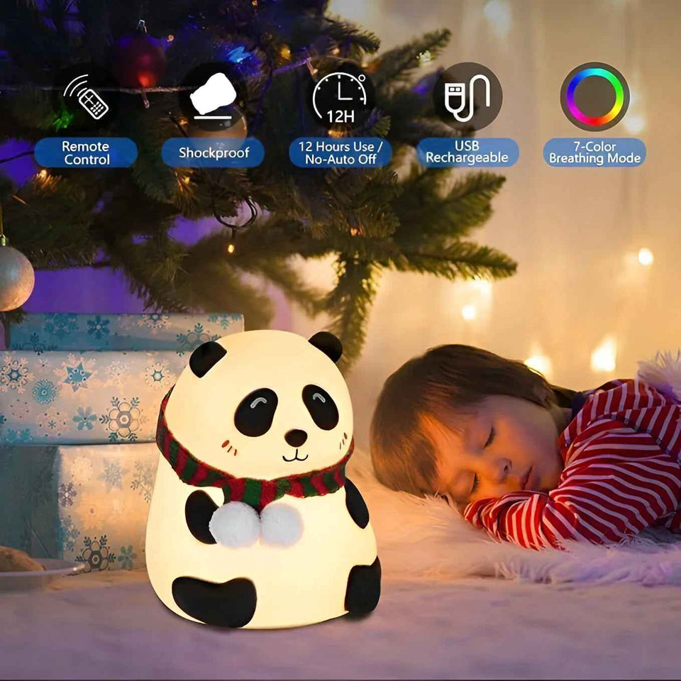 Silicone Panda Lamp - Cute Night Light for Kids’ Rooms
