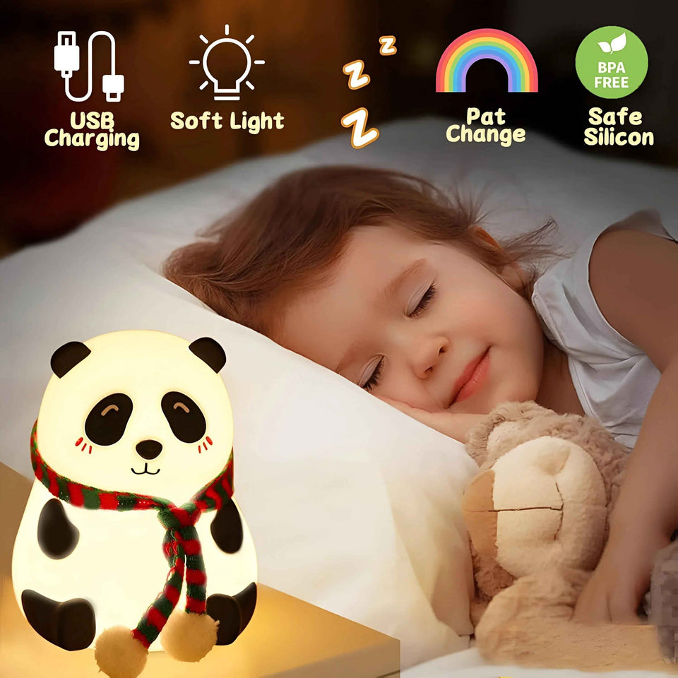 Silicone Panda Lamp - Cute Night Light for Kids’ Rooms
